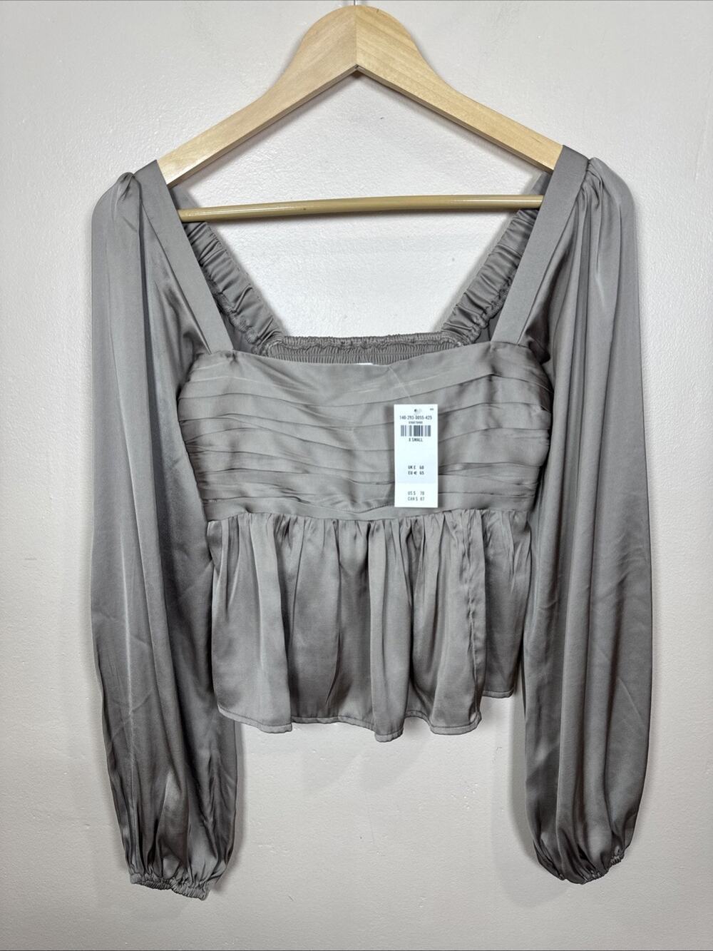 NWT Abercrombie & Fitch Womens Babydoll Top Satin Emerson Msrp $70